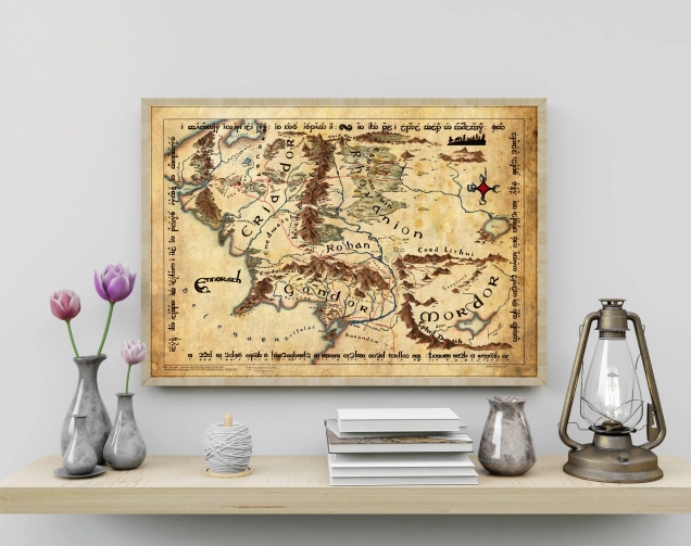 Mapa Senhor dos Anéis - Terra- Média - Vintage - Main photo